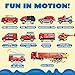 JOYIN 19 in 1 Die-cast Fire Toy Truck with Little Figures, Mini Emergency Fire Vehicles in Big Carrier Truck, Patrol Rescue Helicopter for Boys 3-9 Years Old, Kids Value Birthday Xmas Easter Gifts