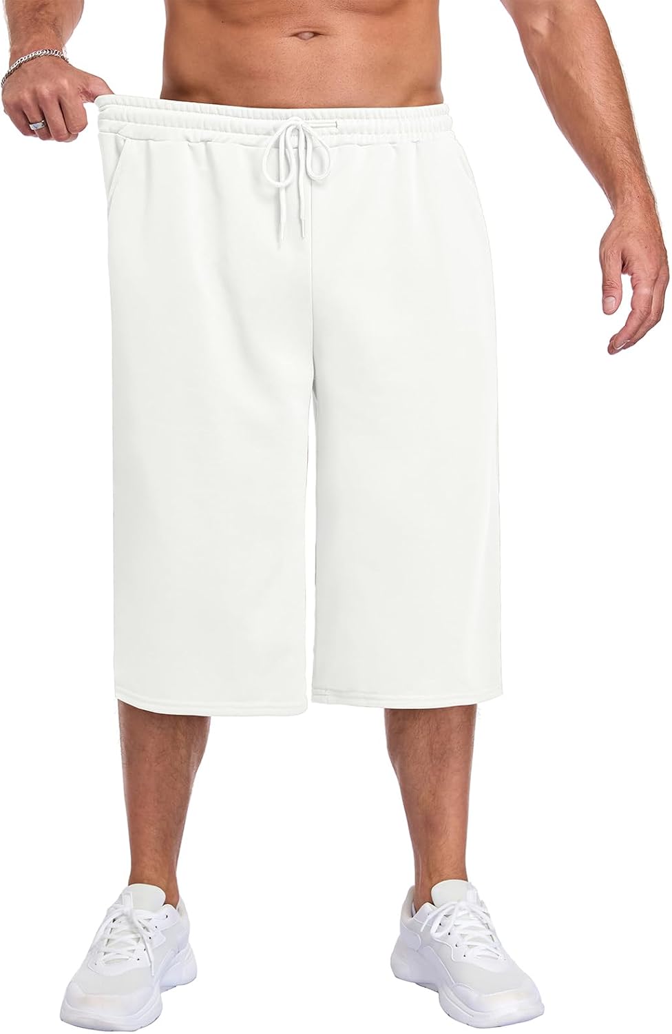 Mens Baggy Sweat Shorts Gym Athletic Basketball Summer Workout Lounge Beach Drawstring Shorts with Pockets