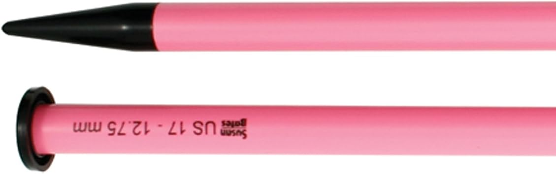 Susan Bates 14-Inch Luxite Single Point Knitting Needle, 12.75mm, Pink/Black