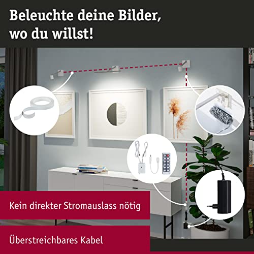 Paulmann 95576 Adelia set de iluminación de cuadros en aluminio cepillado y LED 3