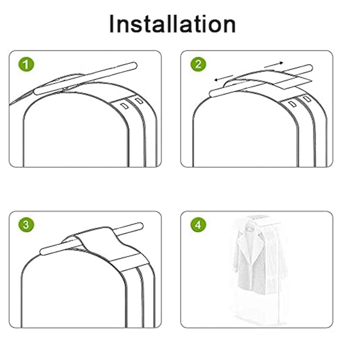 Bolsas De Ropa Para Colgar Largas, Funda Protectora Para Ropa Con Ventana Transpransparente Grande, Fundas Para Bolsas De Almacenamiento Para Abrigos, Chaquetas, Vestido De Novia, 78×52×85cm