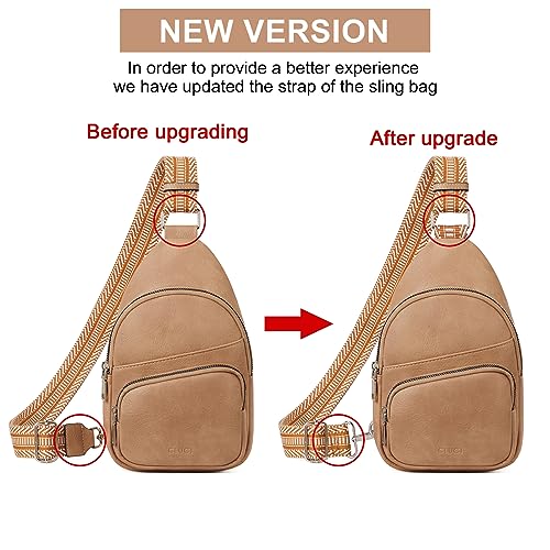 Image of CLUCI Sling Bag for Women, Vegan Leather Fanny Pack Crossbody Bags for Women, Chest Bag With Guitar Strap