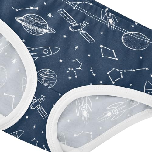 Girls' Underwear Space Rocket Satellite Blue Toddle Brief Panties 23038924