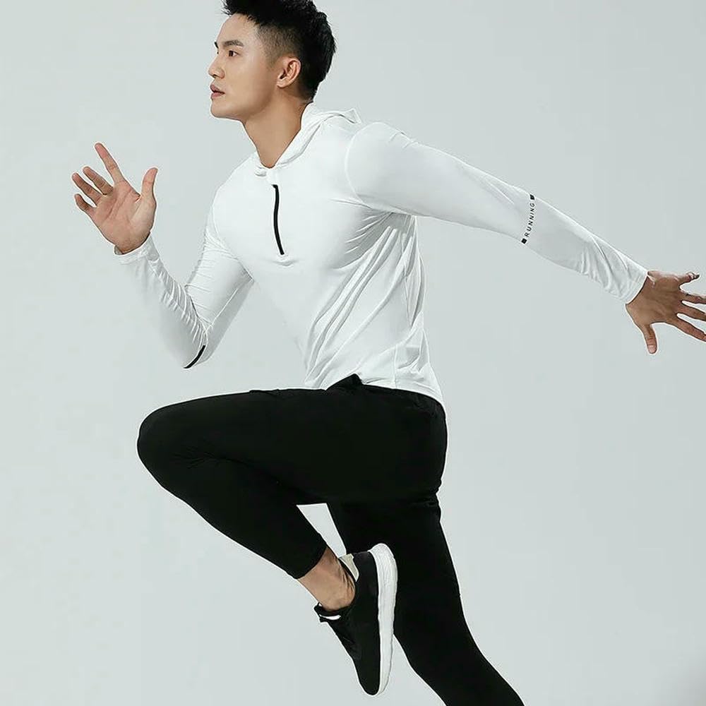 GLDFW - Tuta sportiva da uomo, a compressione, per corsa, palestra, fitness, abbigliamento sportivo ad asciugatura rapida, per attività all'aperto
