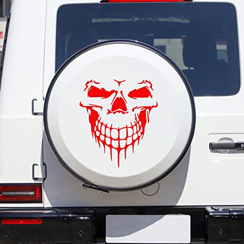 Blakaya Vinyl Skull Graphics Auto Hood Stripe Sticker Side Body Sticker Racing Sports Self-Adhesive Decal Decoration For All Cars U008 Red #TOP2