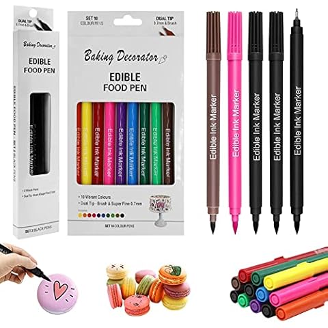JOLIGAEA 12 Bolígrafos Comestibles para Decoración de Pasteles y Galletas Cover