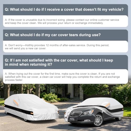 Image of 10 Layers Sedan Car Cover Custom Fit for Buick Lacrosse (2004-2020), Waterproof All Weather for Automobiles, Outdoor Full Cover Sun Dust Rain Protection with Cotton. Silver