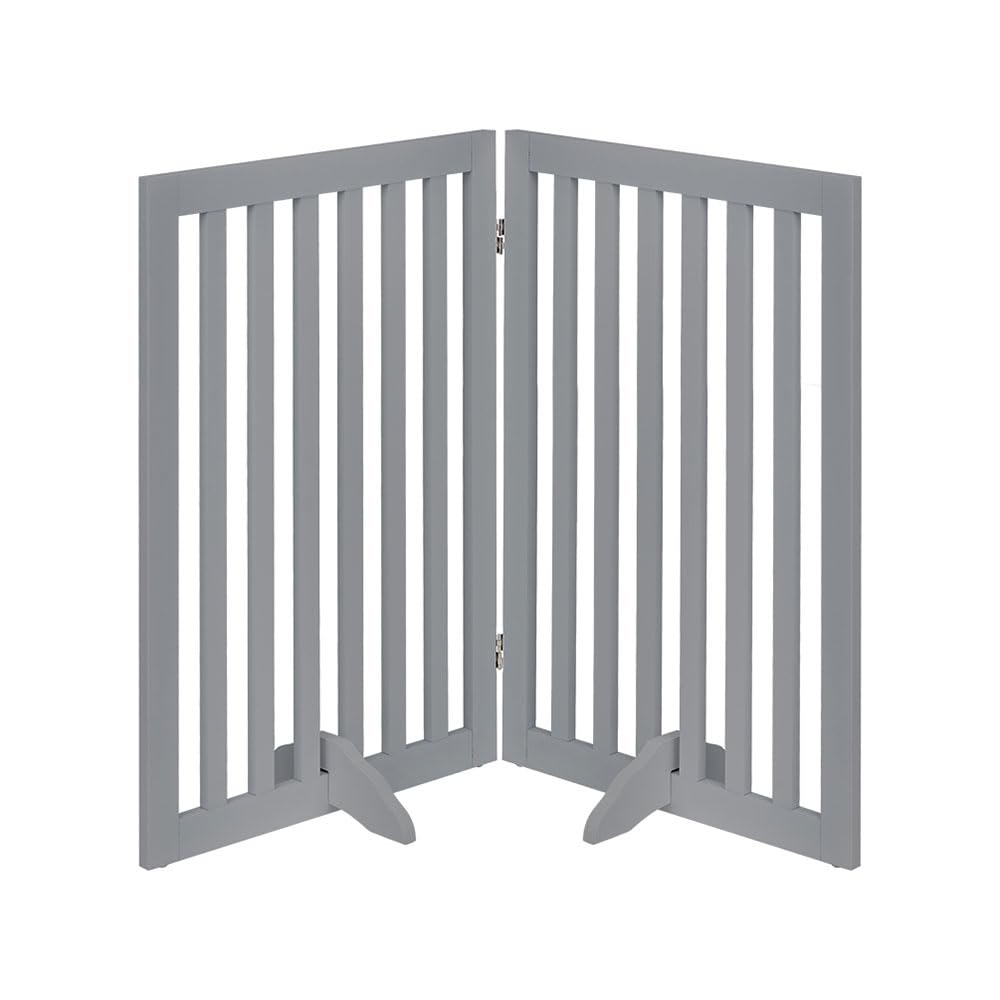 unipaws Puerta de pie para mascotas de 36 pulgadas de alto para perros y gatos, puertas de madera para puerta, escaleras, divisor de habitación, valla plegable para mascotas para la casa, barrera
