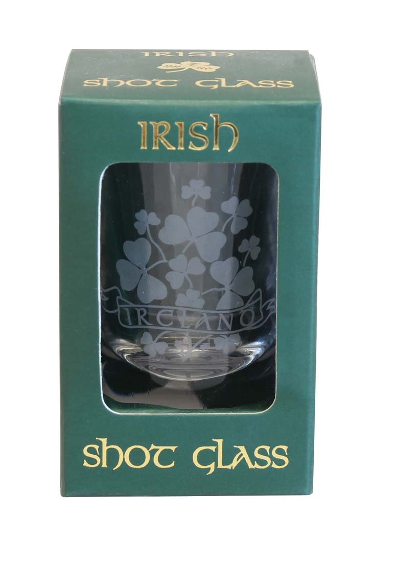 Irish Shot Glass - Shamrock Sprig Ireland