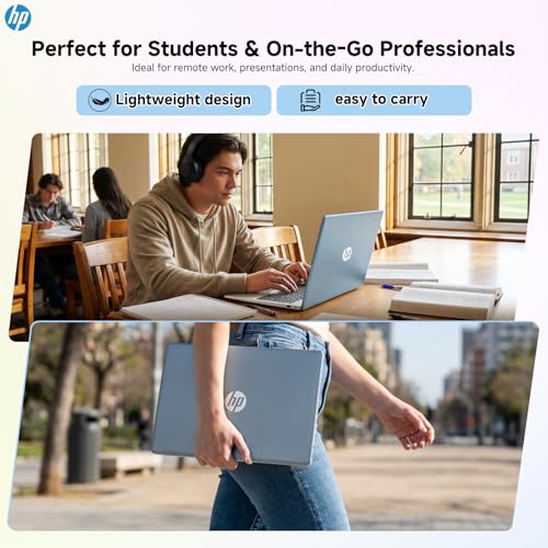 Image of HP 15.6 Touchscreen Laptop Windows 11 Pro, Intel 8-Core i3-N305 CPU, 15.6 FHD Touch, 16GB RAM, 512GB SSD, Fast Charge, Wi-Fi 6, HD Camera, Student & Business, Moonlight Blue,W /REDRAGON Accessories