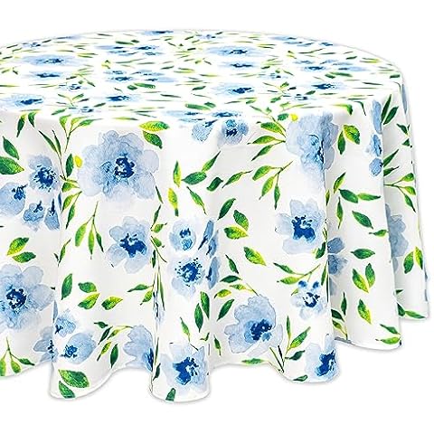 YiHomer Indoor Outdoor Tabletop for Spring Summer Decorations, Picnics and Dinner Parties - Stain and Water Resistant, Spring Blossoms, Tablecloth, 70" Round Cover