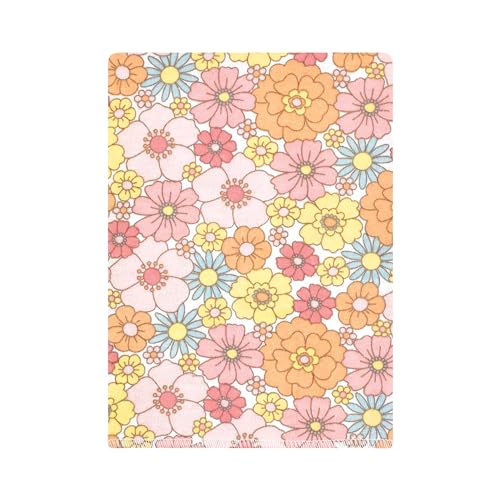 Image of Hudson Baby Unisex Baby Cotton Poly Flannel Burp Cloths Bundle, Peace Love Flowers, One Size