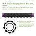 MZDXJ Muscle Roller Massage Roller Stick- Deep Tissue Fascia Blaster for Myofascial Pain Relief, Lymphatic Drainage & Body Sculpting, Handheld Physical Therapy & Recovery Tool (Purple Black-18 inch)