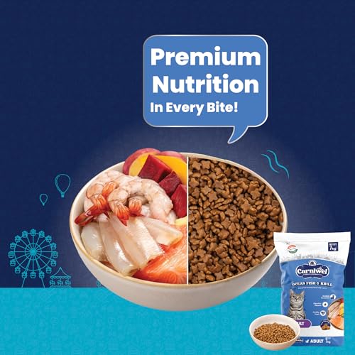 Image of Carniwel Ocean Fish & Antarctic Krill Adult Dry Cat Food 7 kg | Fresh & Natural Ingredients | Highly Palatable | Supports Healthy Skin & Glossy Coat | Premium Nutrition for Cats