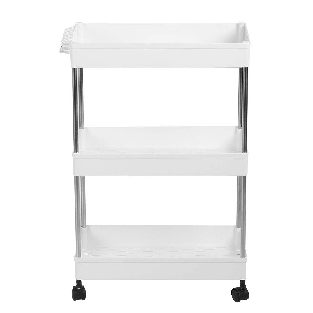Estante de Almacenamiento, Carrito Organizador móvil para Ahorrar Espacio, para el hogar, Cocina y baño (Estilo clásico [Blanco 3 Capas])