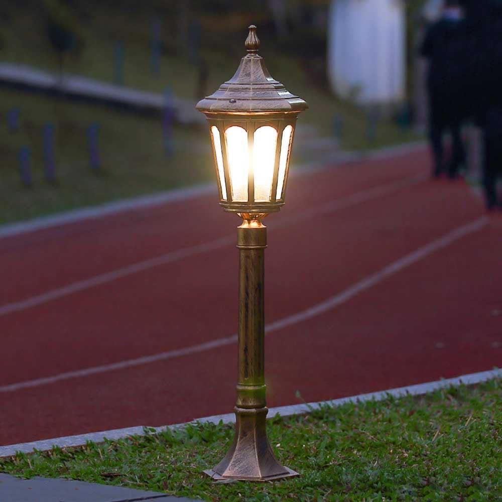 QUSYZD Pillar Lights Outdoor Waterproof Aluminum Housing Glass Traditional Post Light Pier Mount Fence Post Deck Lighting Light Poles for Outside Garden Patio Pathway,Bronze