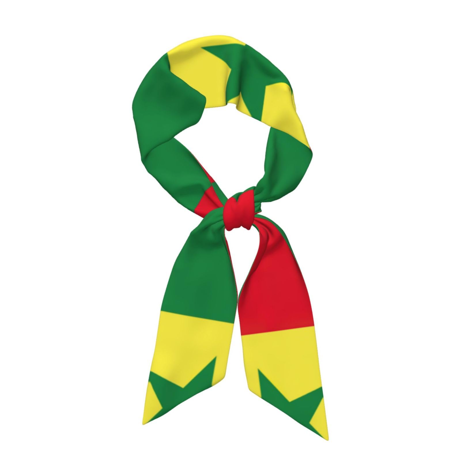 YQxwJL Flag Of Senegal Print Silk Feeling Scarf Long Satin Head Scarf Neckerchief Women 119cm/46.78 In, Fashion Accessories