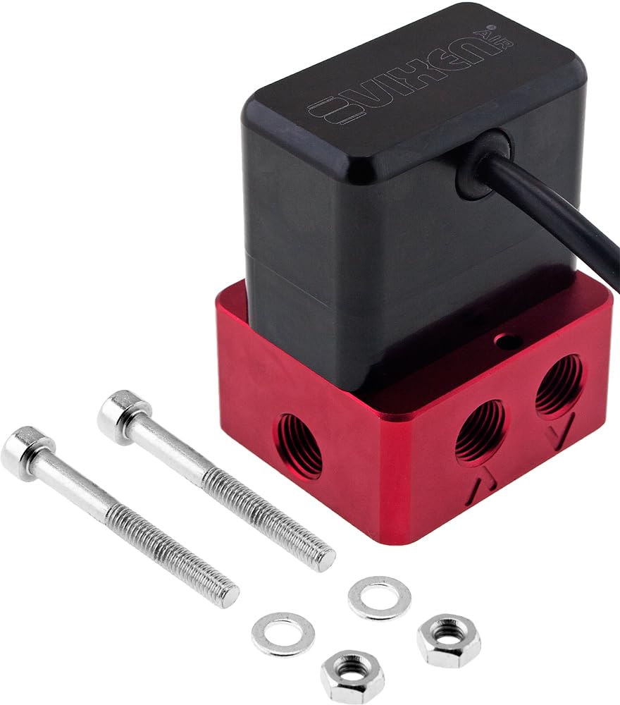 Vanne de suspension collecteur Vixen Air VXF1UM14CPRO kit air ride rouge 1/4