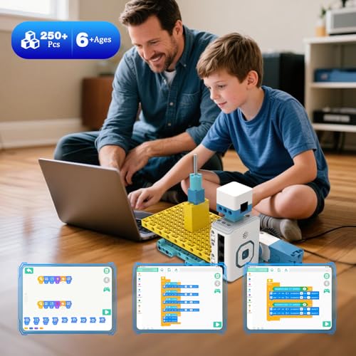 12 in 1 Coding Robot Kit ICBricks for Kids 6+, 240+ Piece Educational AI STEM Remote Building Learn to Code with Hub,Motor,Sensor,APP Control for Girls Boys Gift - Image 6