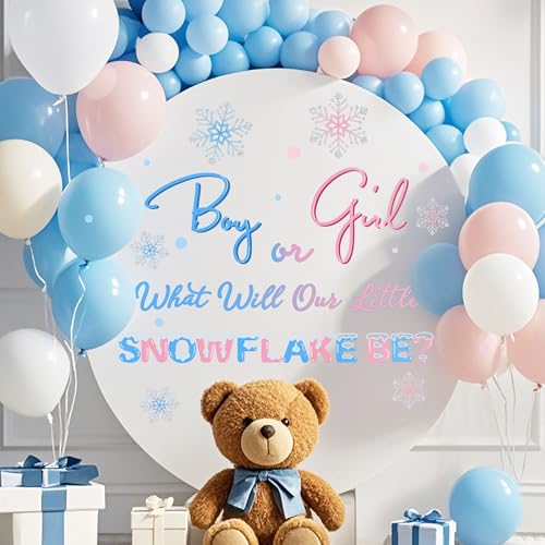 Sticker para fiesta revelación género copo de nieve miniatura 3