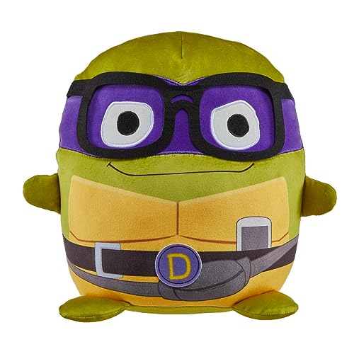 Mattel Teenage Mutant Ninja Turtles: Mutant Mayhem Plush Toys Cuutopia, 10 Inch Rounded Donatello Kawaii-Style Plush, Purple Masked Donnie Collectible