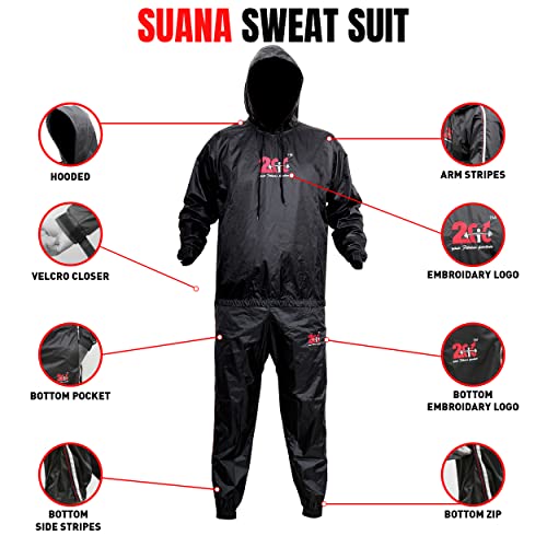 2Fit Heavy Duty Sweat Suit Sauna Exercise Gym Suit Fitness, Weight Loss, Antirip (Large) #TOP1