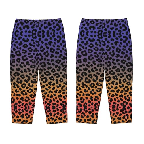 Pajama Pants Pajama Bottoms with Elastic Waistband Sleepwear Lounge PantsGradient Leopard Skin3