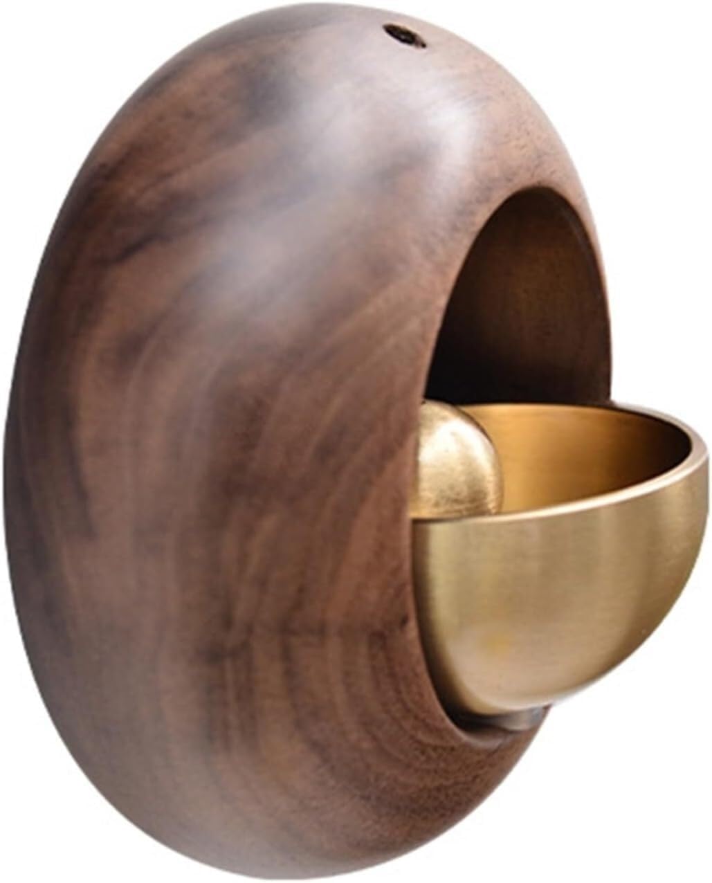Door Chime,Wooden Doorbell Gate Bell Chime with Brass Bell, Magnetically Attached Bell No Drill Mounted