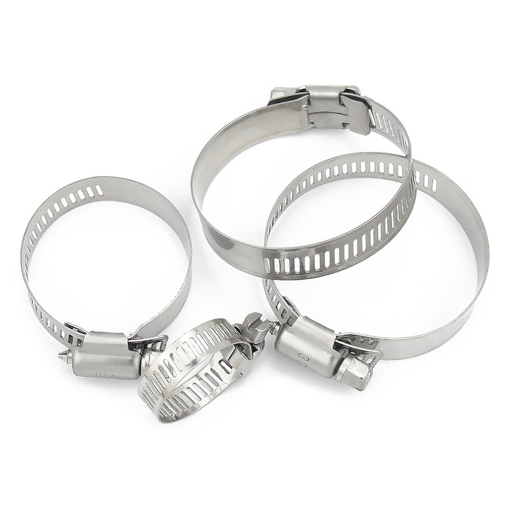 Jubilee Clips Rohrschelle 10 Stück Verstellbare Edelstahl-Schraubband-Schlauchschellen Auto-Kraftstoffschlauchschellen Schneckengetriebe-Clip-Zange Werkzeuge (13 mm 19 mm)