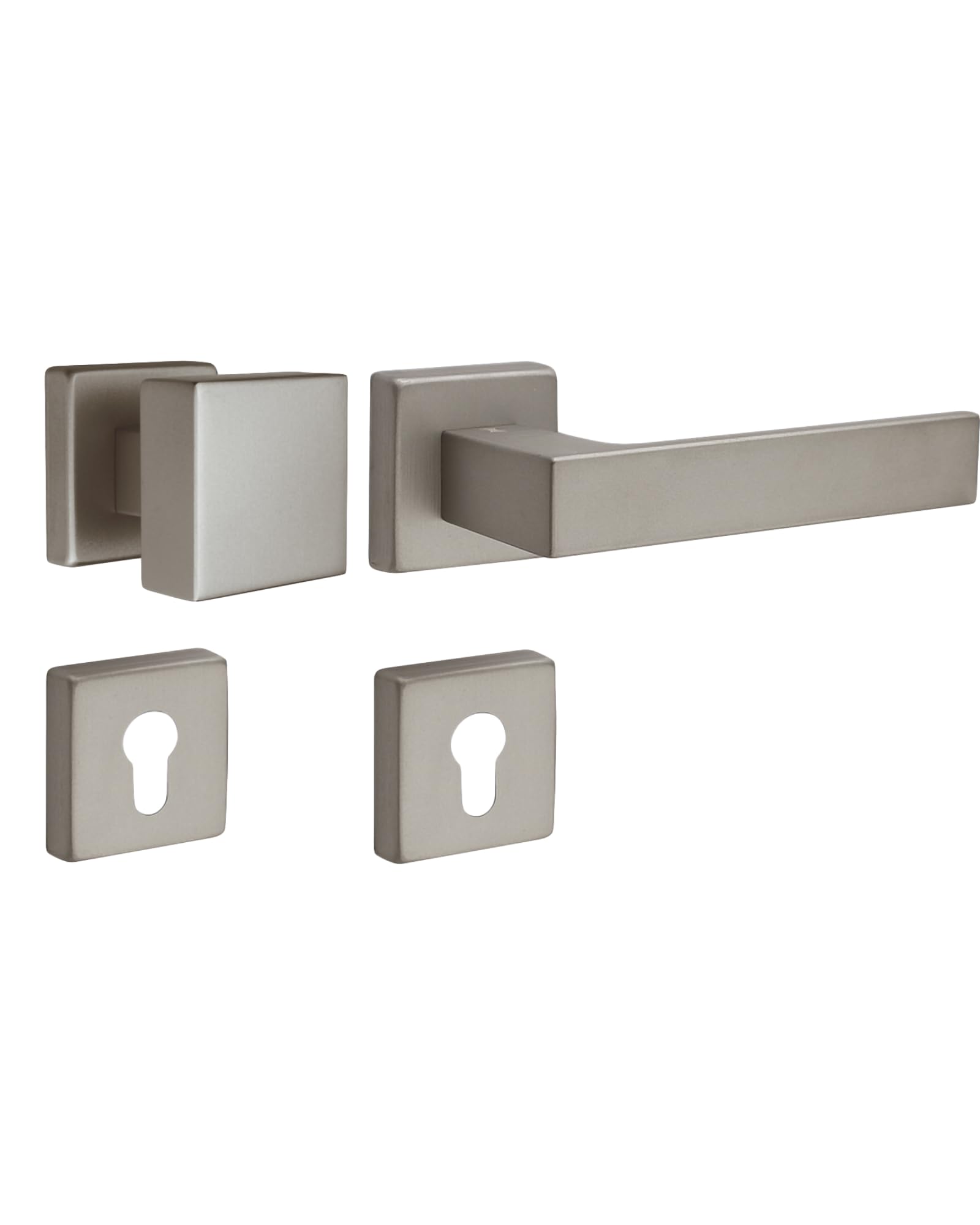 Gedotec PUSH 1317 Maniglia per porta in alluminio per porta della camera da letto - Maniglia per porta in nichel - Cilindro profilato - Maniglia per porta vintage antica - 1 maniglia di design con