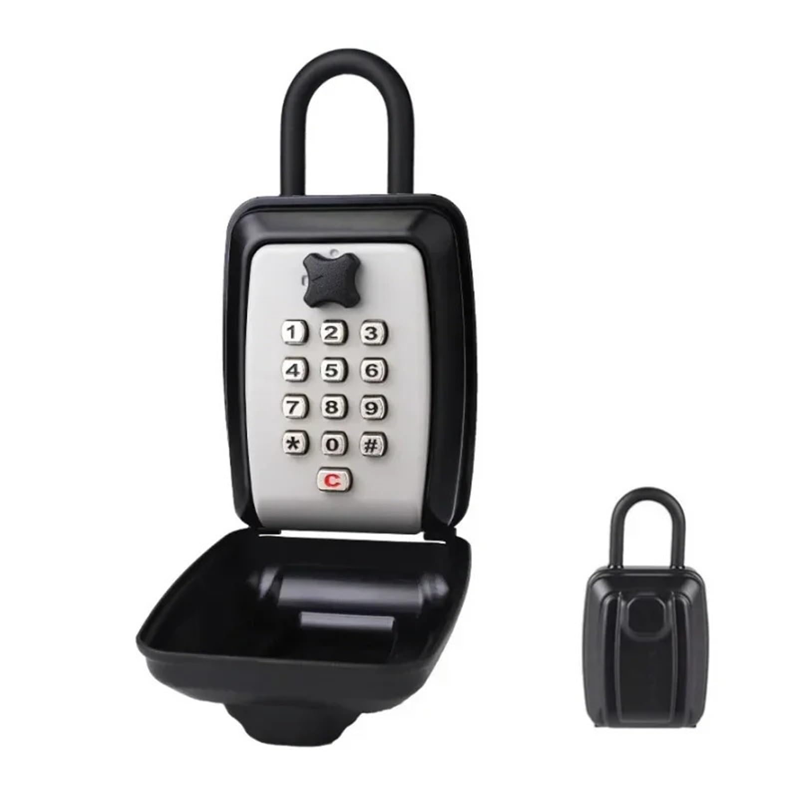 Schlüsseltresor Schlüsselschloss Safe Geheime Aufbewahrungsbox Passwort Sicherheitsschloss Schlüsselloser Home-Office-Schlüssel Tragbare Kombination Wandmontage(Grey)