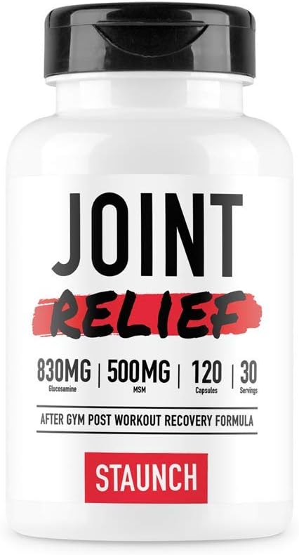 Staunch Joint Relief 120 Capsules - 30 Servings, Joint Supplement - Includes Glucosamine, MSM, B-Boswellic Acid, and More