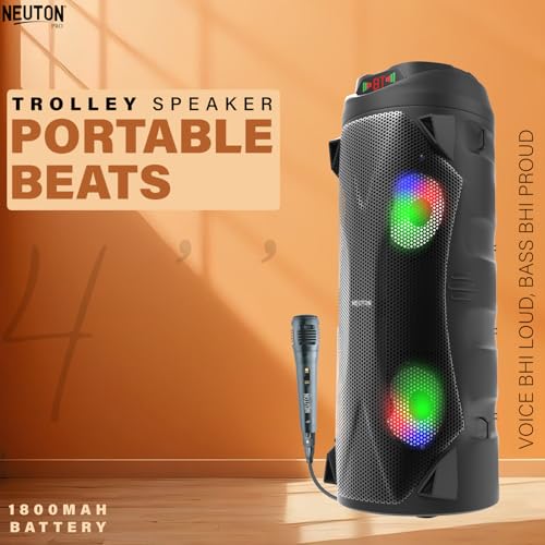 Image of Star 30W Bluetooth Trolley Speaker with Mic | Up to 5 Hours Playtime | Built-in Rechargeable Battery | RGB Lights | Portable Party Speaker with Powerful Bass