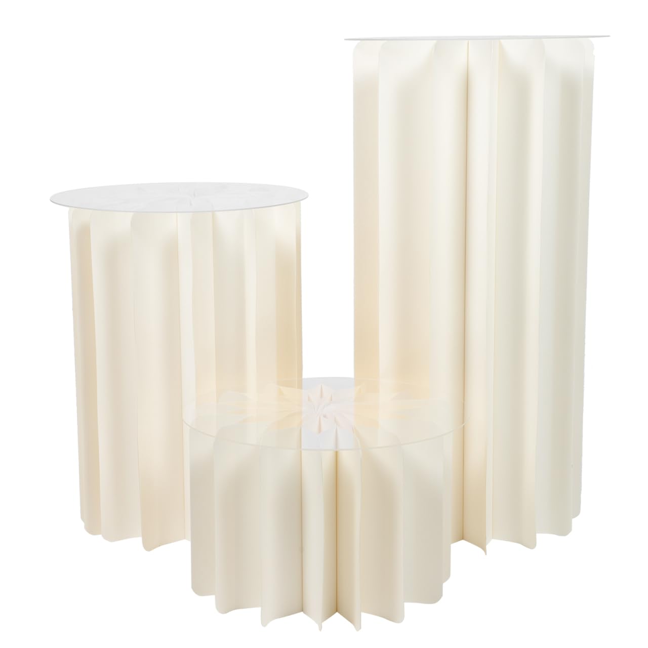 TOPBATHY Colonne Romaine Pliable en Papier avec Couvercle Acrylique 22.64 X 11.81 in Pilier Décoratif Élégant pour Mariage Présentoir De Dessert Et Événements