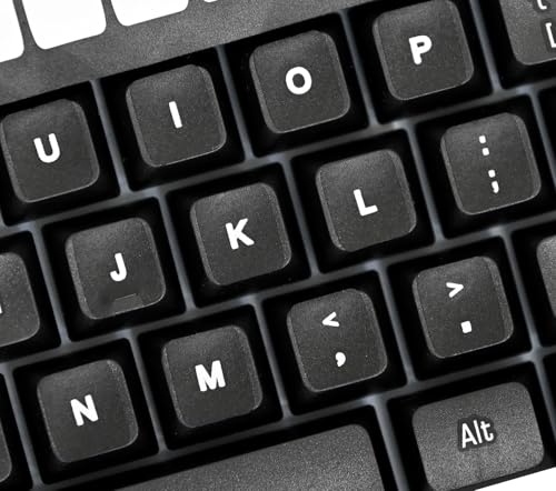 Pegatinas para teclado autoc adhivas fondo negro inglés US miniatura 3