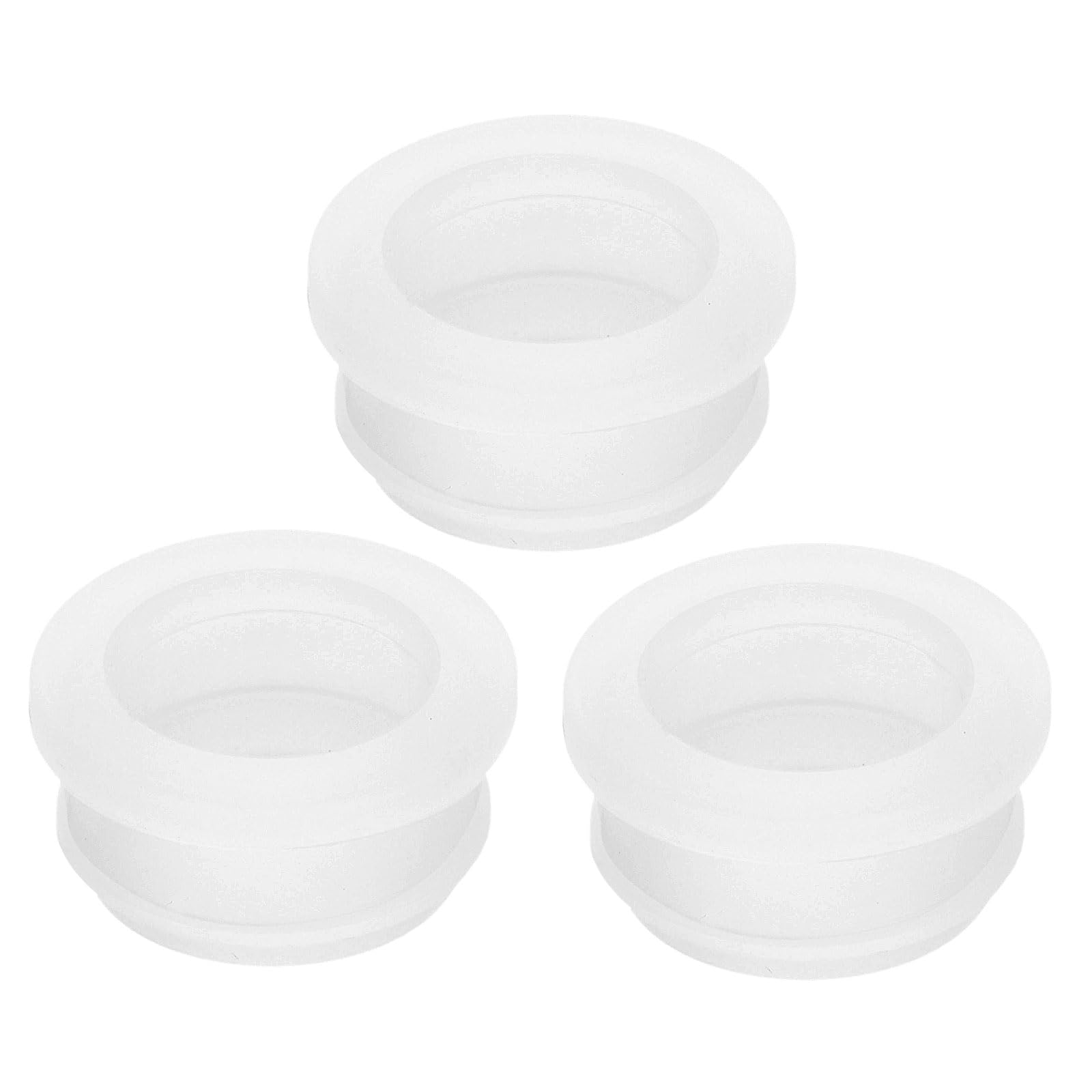 sourcing map 3Pcs Rubber Grommets 25mm Drill Hole, 20mm ID Hole Top Hat Grommet Black Silicone Rubber Hole Plug Gasket for Wiring, Automotive, Clear