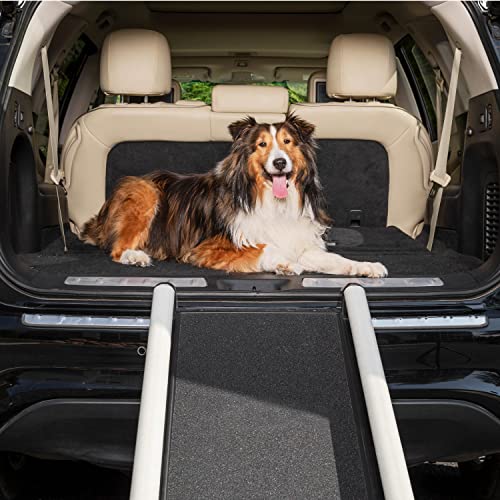 PetSafe Happy Ride Extendable Dog Ramp - Portable Pet Ramp Extends from 42 to 70 Inches - Great for Cars, Trucks and SUVs - Durable Frame Supports up to 300 lb - High Traction Surface Design