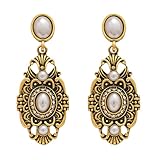 Pendientes largos bohemios de borla para mujer, estilo étnico, con forma de campanas doradas, plateados, estilo étnico, elegantes pendientes de perlas de cristal, joyería nupcial de boda, Grande
