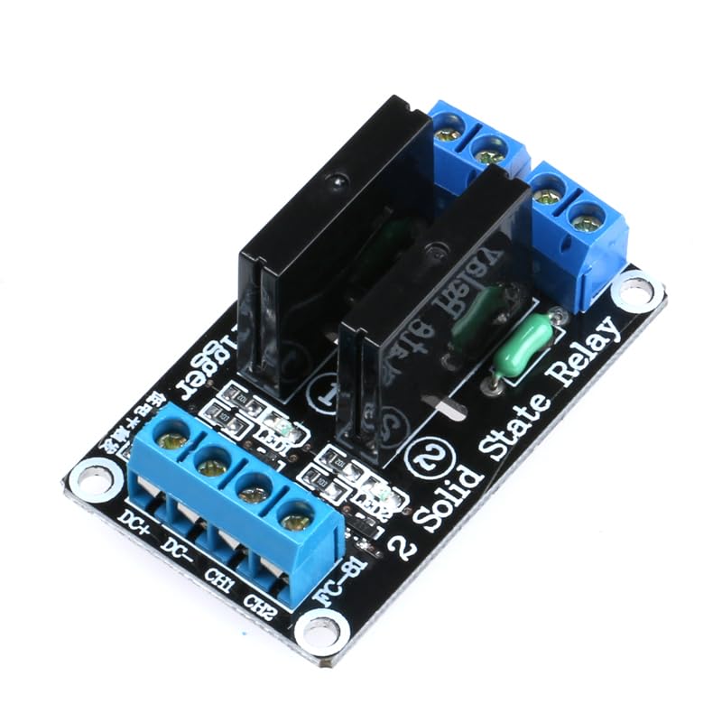 2Pcs 5V 2A Solid State Relay Module 2 Channel Low Level Trigger 250V2A SSR Durable DIY AC Solid State Relay Board with Fuse for Arduino