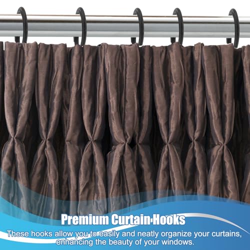 50pcs Plastic Hooks for Gazebo Curtains, Smooth Sliding Plastic Curtain Track Rings Hooks Practical Gazebo Accessories for Mosquito Nets Canopy Home Hotel Shower Outdoor (Black, Round) - Image 7