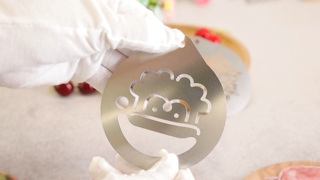 6 Stück Kaffeeschablonen Edelstahl 12x9cm - Barista Schablonen Für Latte Art, Kuchen & Cappuccino