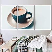 3 Piece Framed Canvas Wall Art Coffee Canvas Prints Home Artwork Decoration for Living Room,Bedroom - 16