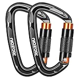 UIAA Certified Auto Locking Climbing Carabiner Clips 25KN Heavy Duty Large Locking Carabiner Clips f