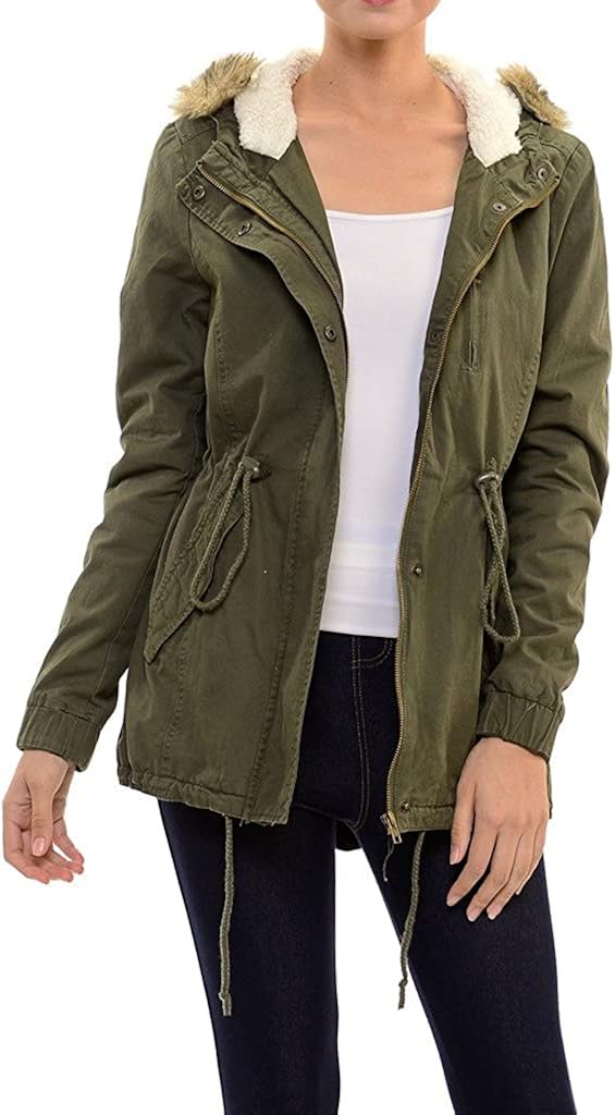 Sherpa lined parka womens Clearance