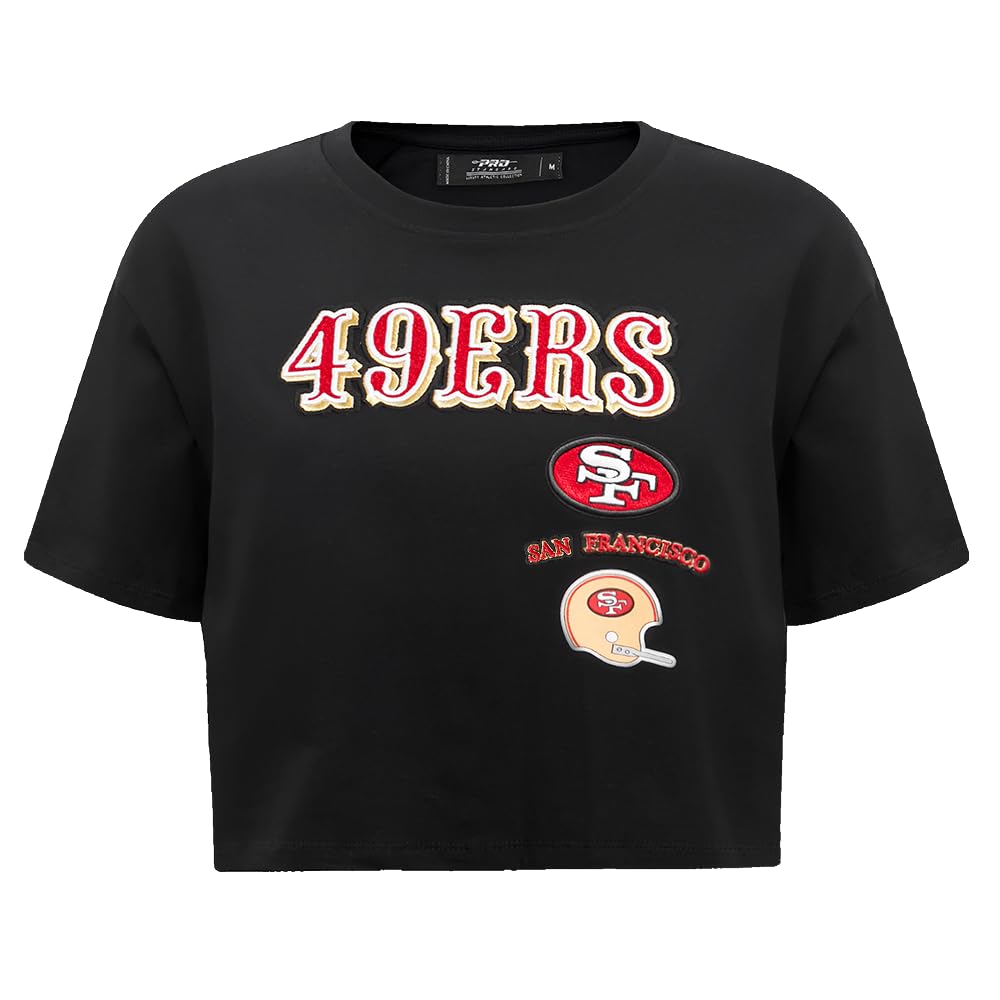 Pro Standard Womens NFL San Francisco 49Ers Retro Classics Short Sleeve Boxy Tee Black M — image 1