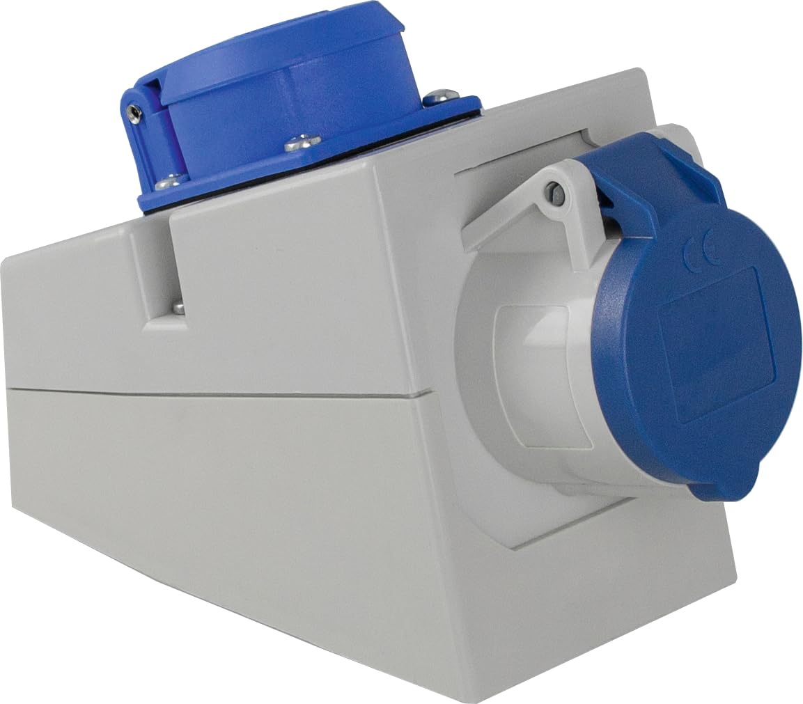 as - Schwabe - Enchufe de pared CEE - Acoplamiento de camping - 230 V, 16 A, 3 polos - con enchufe de protección de contacto - IP44 a prueba de cuerpos extraños y salpicaduras - para uso en exteriores