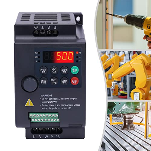 Variable Frequency Drive 0.75KW/1.5KW/2.2KW VFD 1/2/3HP Motor Variable Frequency Drive Controller Vector Control Inverter Converter for CNC Motor Spindle (3HP 2.2KW)