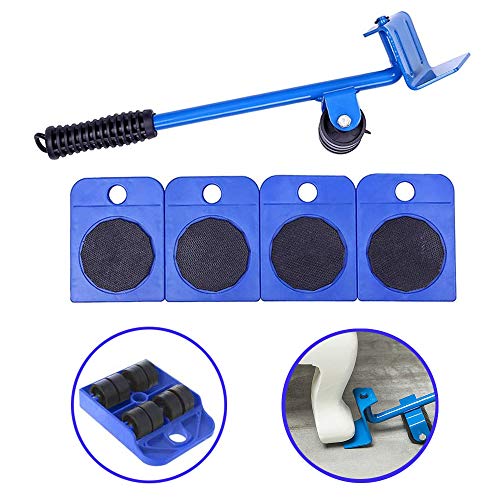 Ygapuzi Heavy Duty Furniture Lifter with 4 Sliders Appliance Roller Moving Tools for Sofa Refrigerator Cabinet, Max Up for 150KG/330LB, Easily Redesign and Rearrange Living Space (Blue)