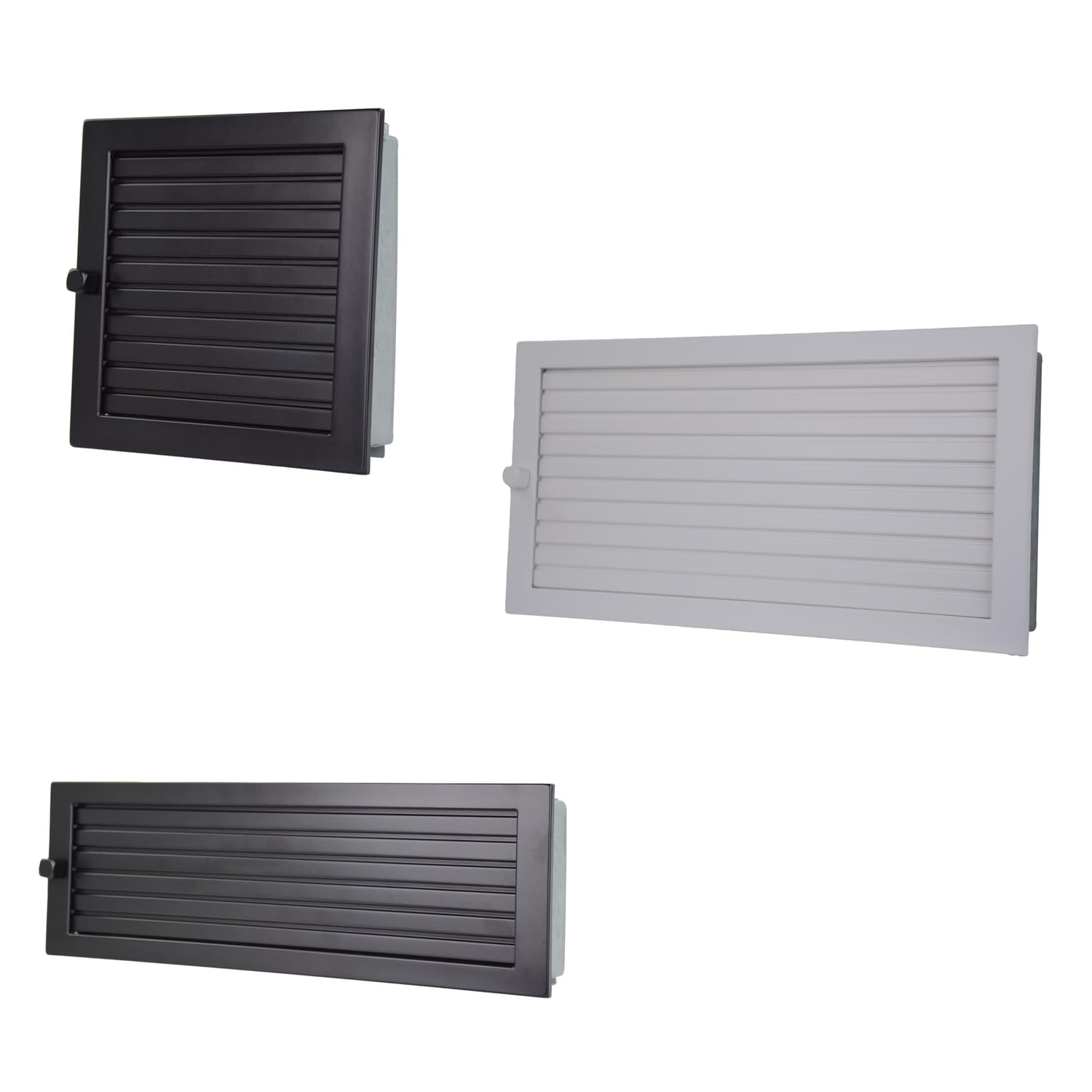 CB Warmluftgitter 45x23 Cm – Schwarz, Verstellbar, Mit Robustem Einbaurahmen
