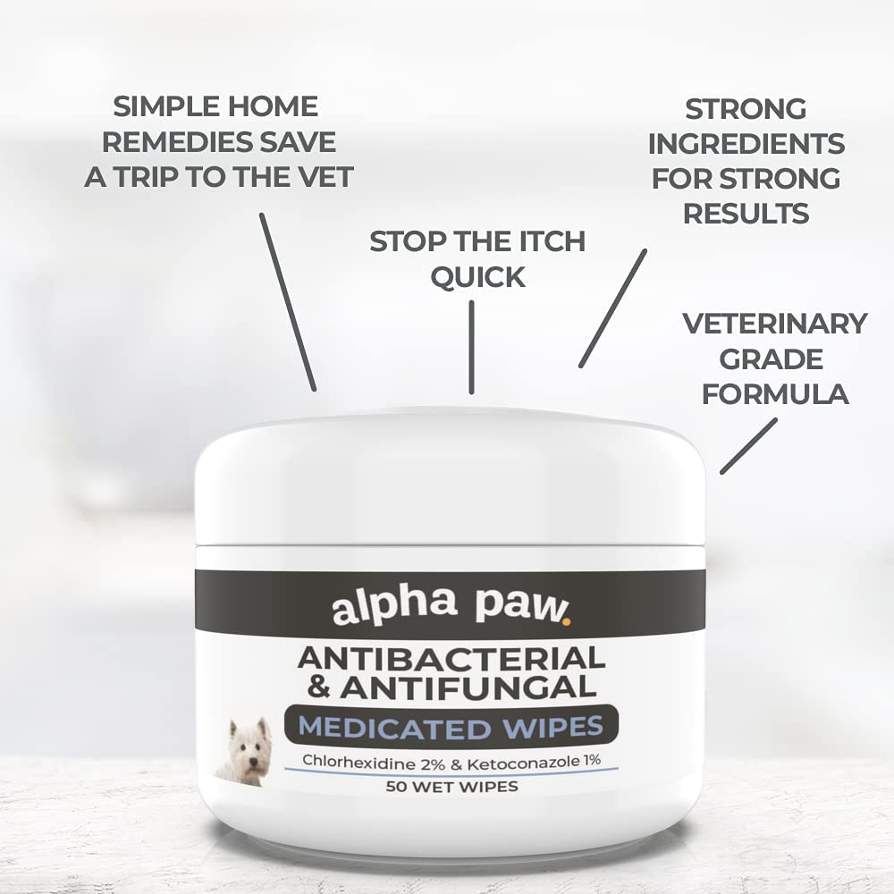 Smiling Paws Pets Antibacterial & Antifungal Wipe for Dogs & Cats
